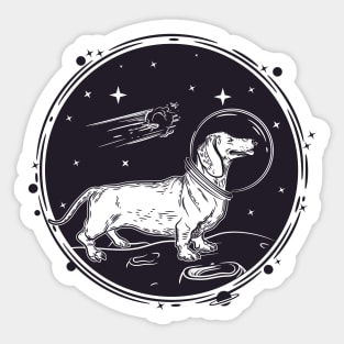 dachshund astronaut Sticker